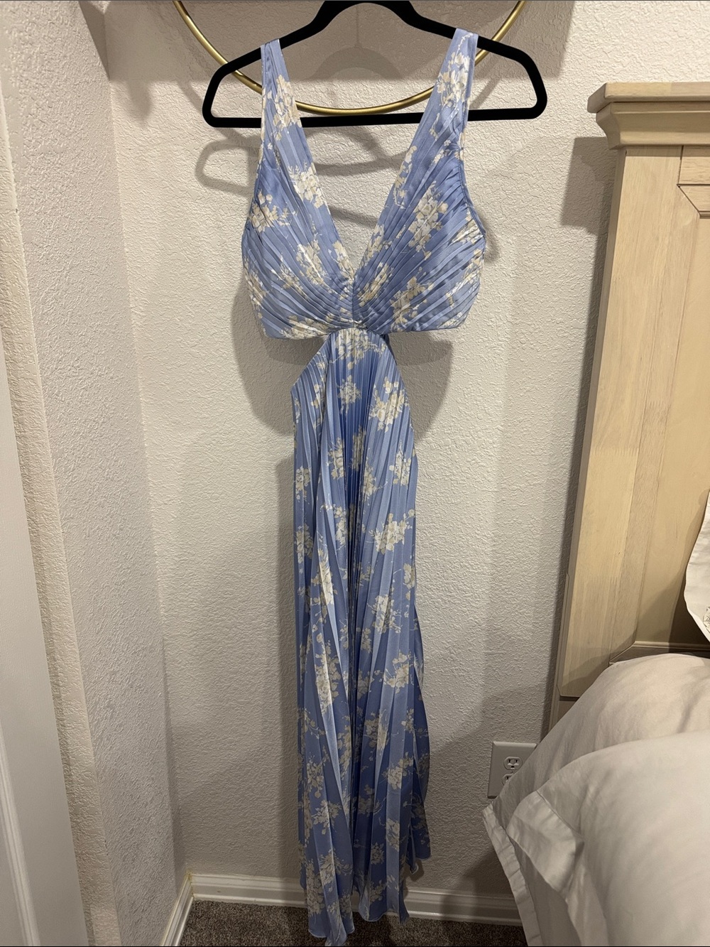 Abercrombie & Fitch Light Blue Floral Midi Dress